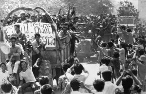 People Welcoming Victorious Soldiers